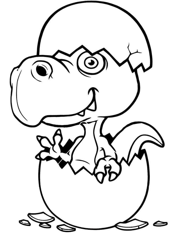 Desenho deBebê Dinossauro Tiranossauro para colorir