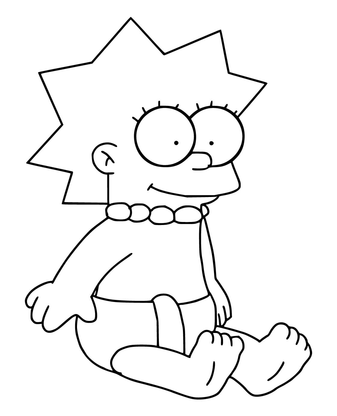 Desenho deBebê Lisa Simpson para colorir