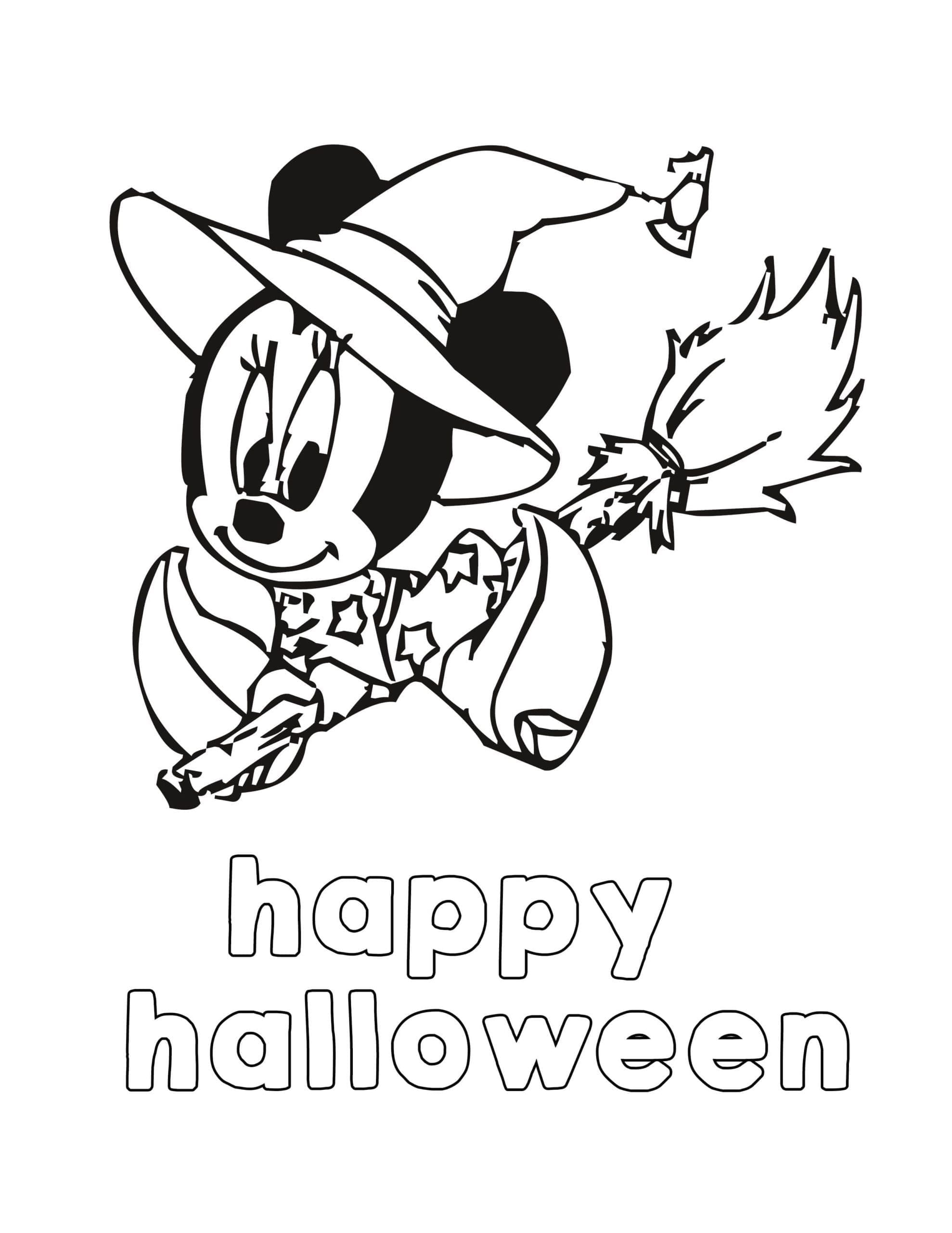 Desenho deBebê Minnie no Halloween para colorir