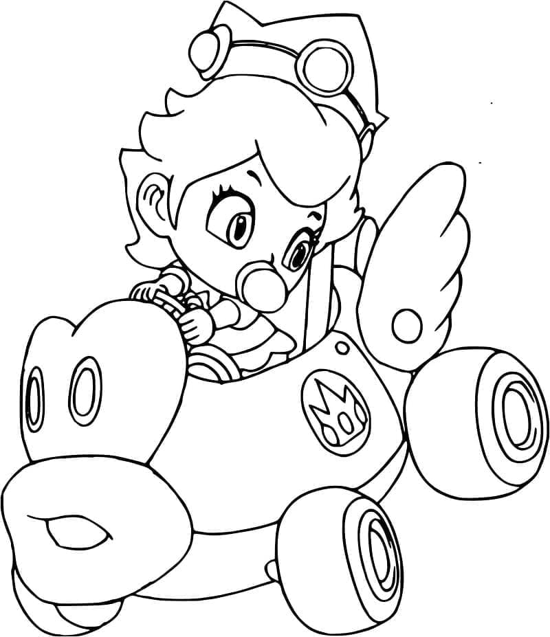 Desenho deBebê Princesa Peach de Mario Kart para colorir