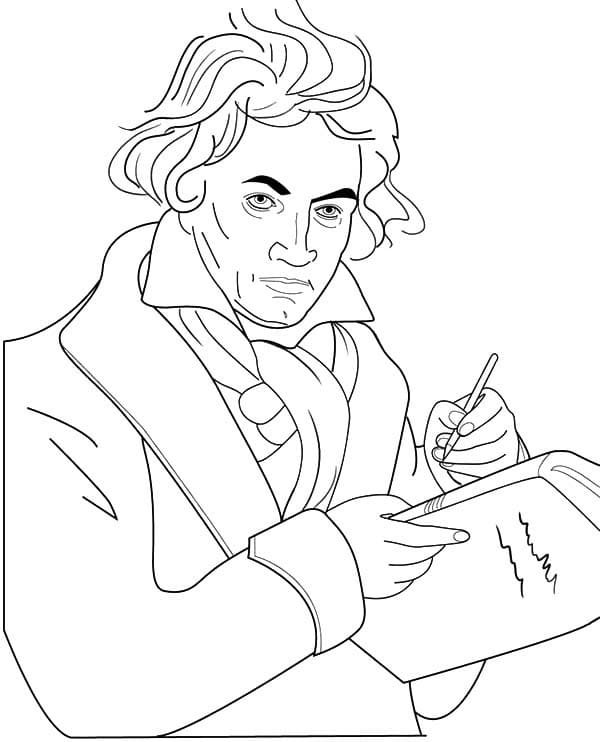 Desenho deBeethoven Imprimível para colorir