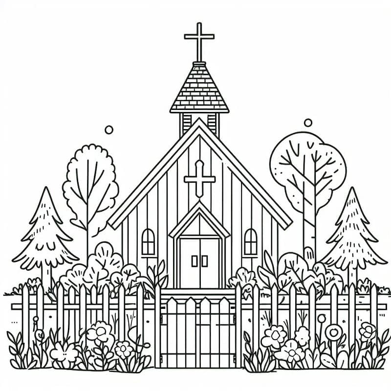 Desenho de Bela Igreja para colorir