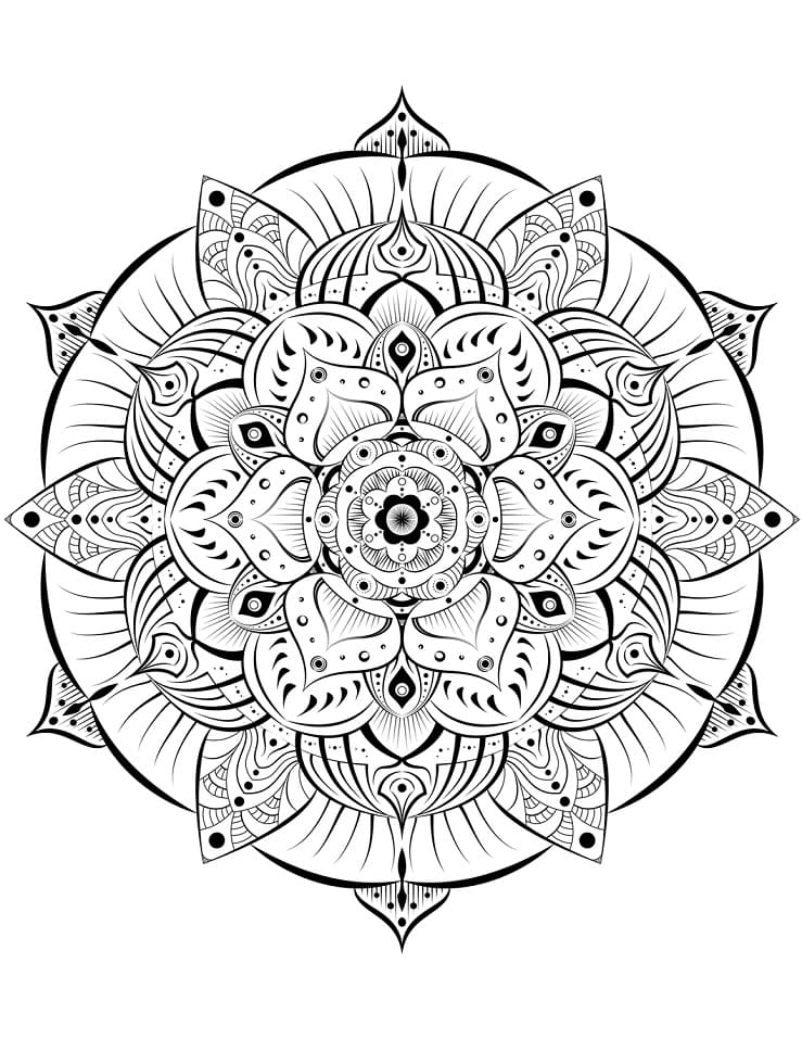 Desenho de Bela Mandala para colorir