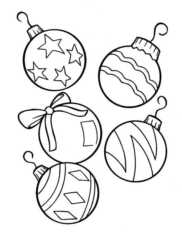 Desenho deBelas Bolas de Natal para colorir