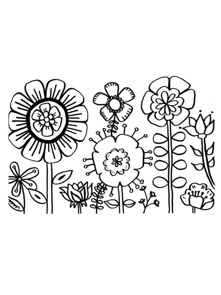 Desenho deBelo Jardim de Flores para colorir