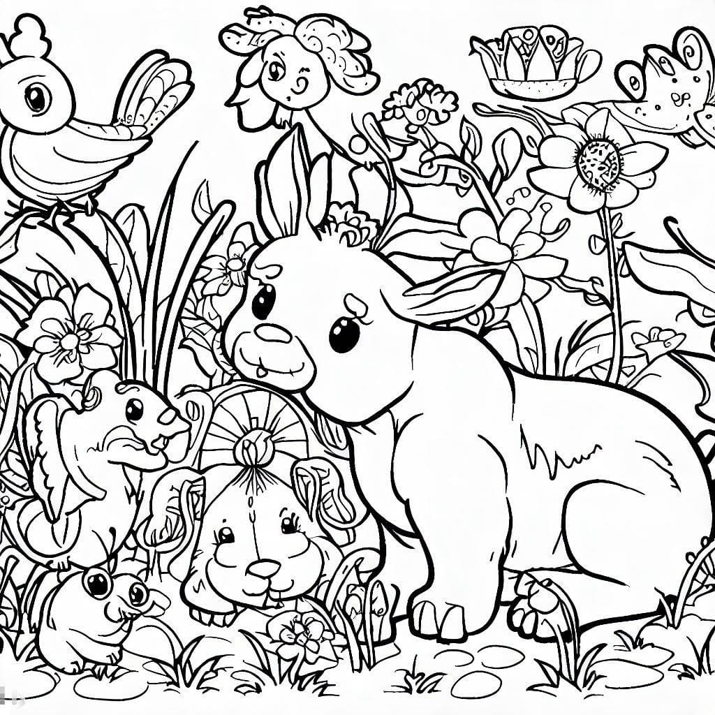 Desenho deBichinhos do Jardim 1 para colorir