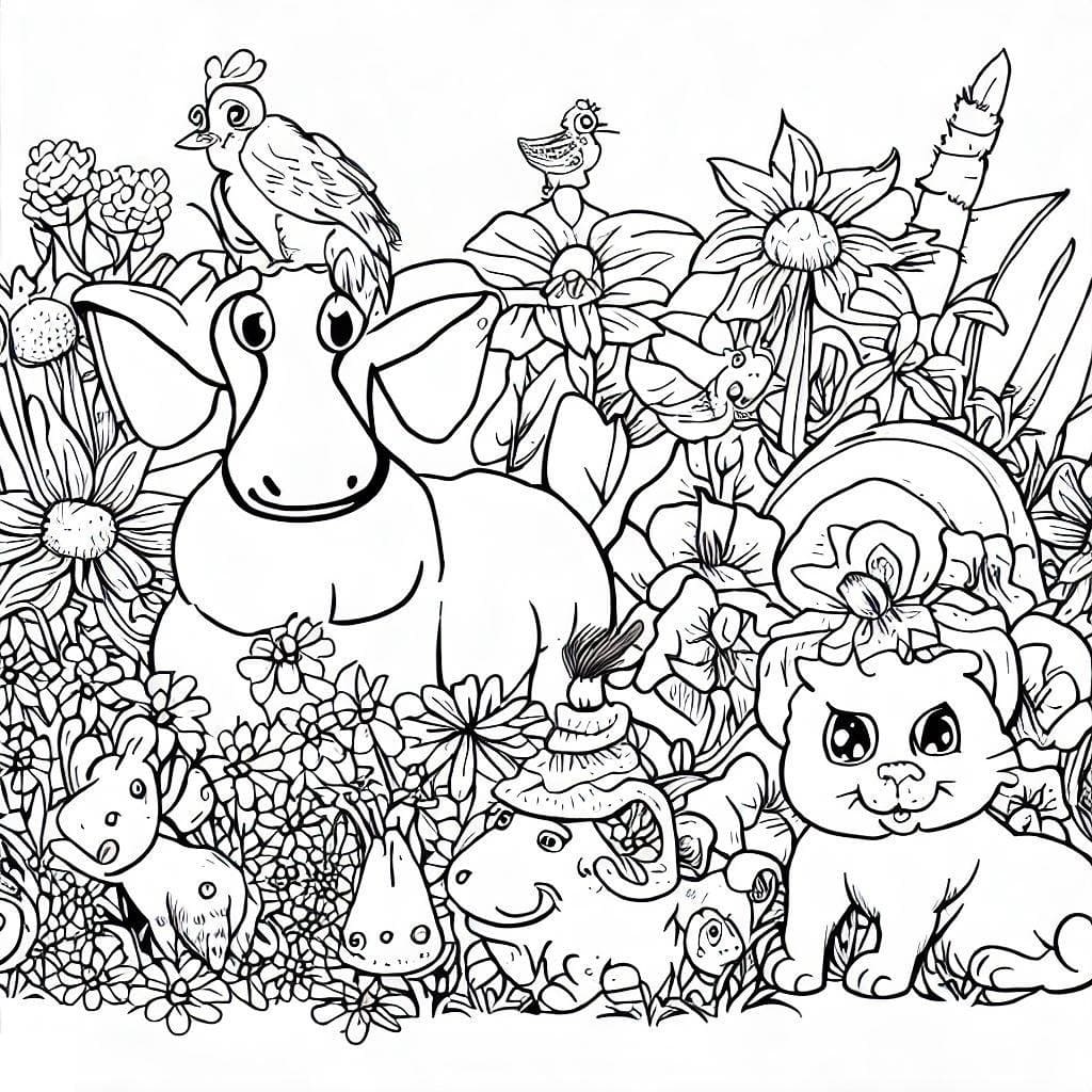 Desenho deBichinhos do Jardim 2 para colorir