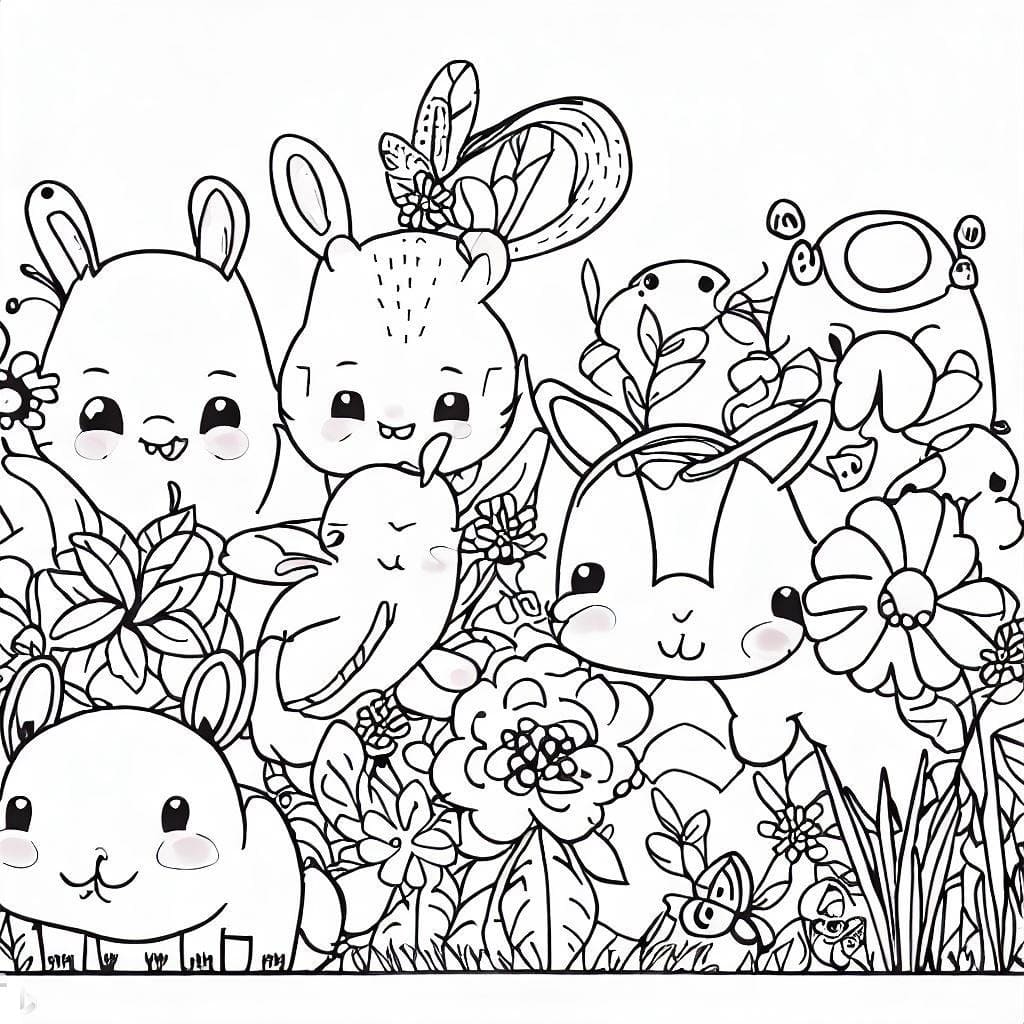 Desenho deBichinhos do Jardim Muito Fofos para colorir