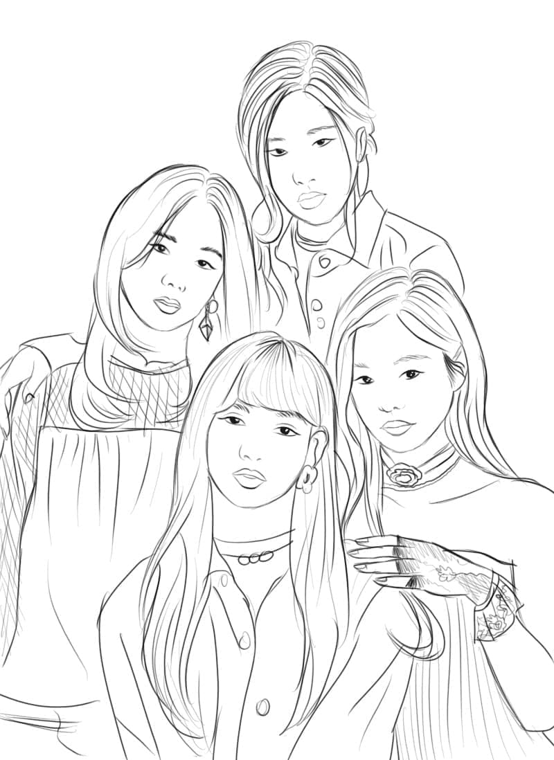 Desenho deBlackpink Imprimível para colorir