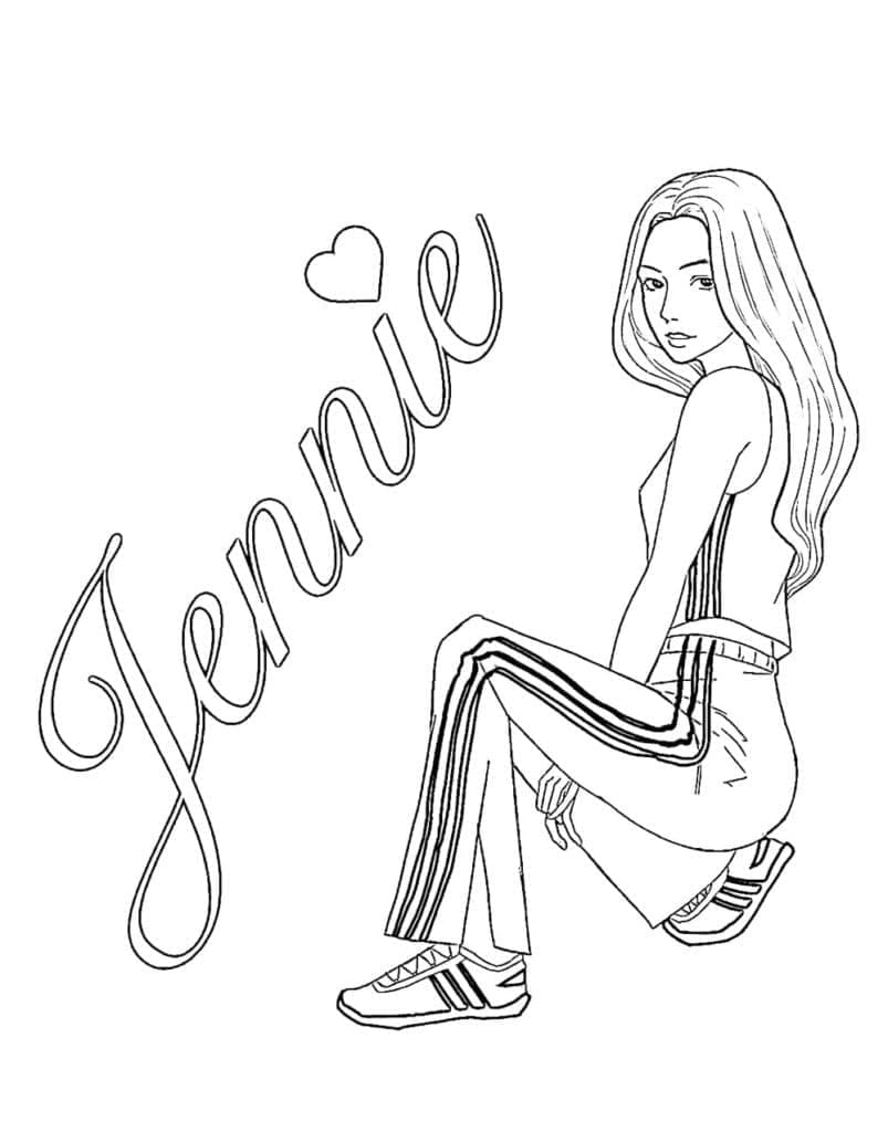 Desenho deBlackpink Jennie para colorir