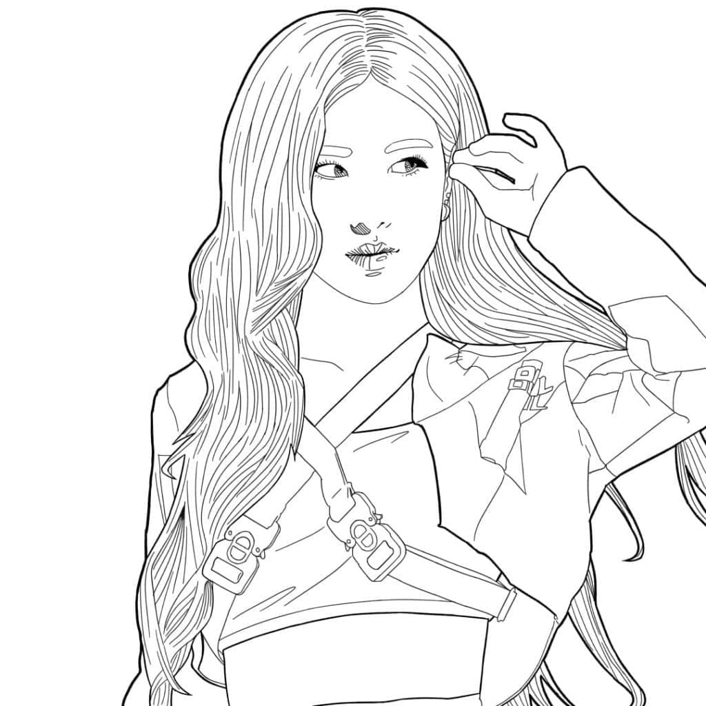 Desenho deBlackpink Rosé para colorir