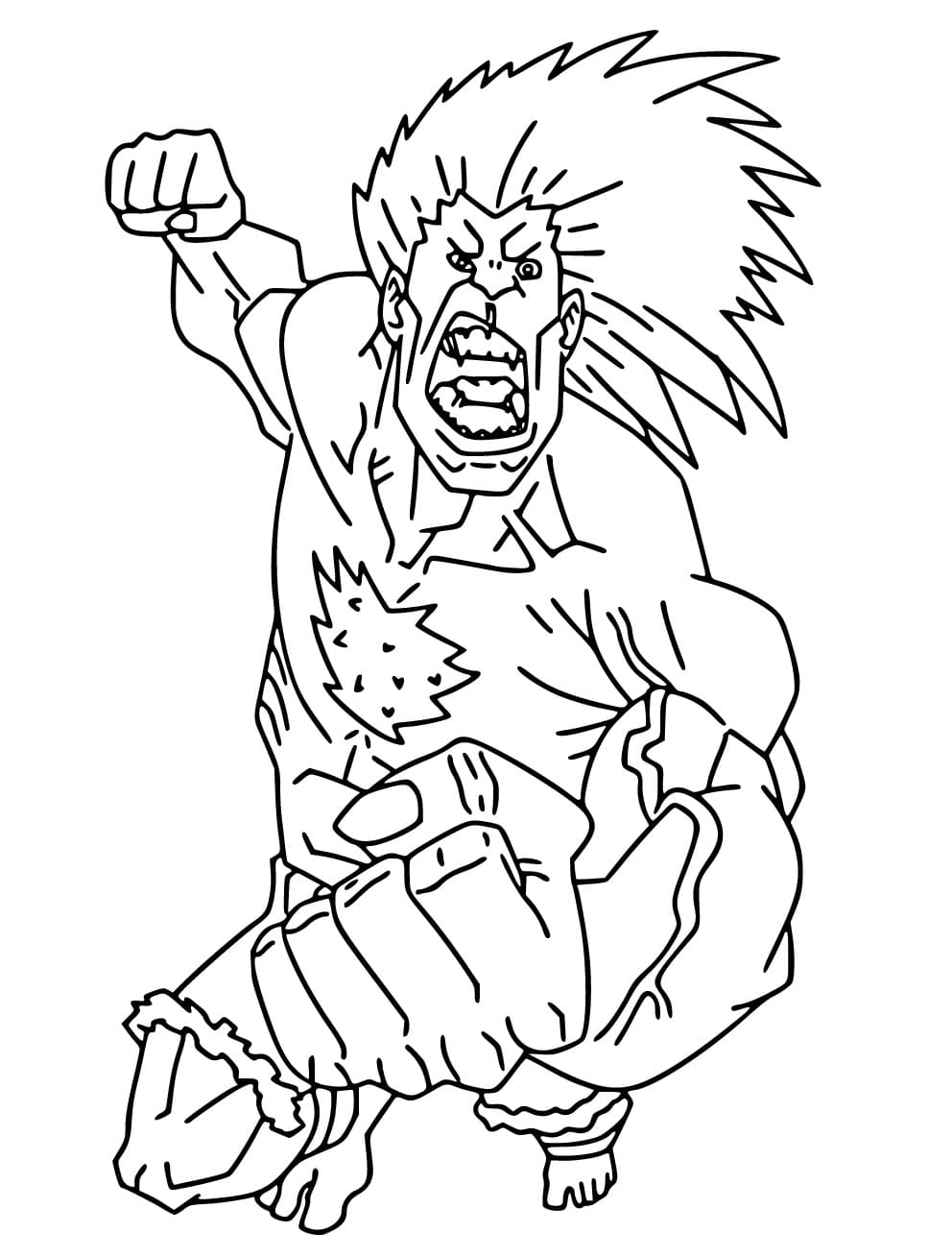 Desenho deBlanka muito Irritado para colorir