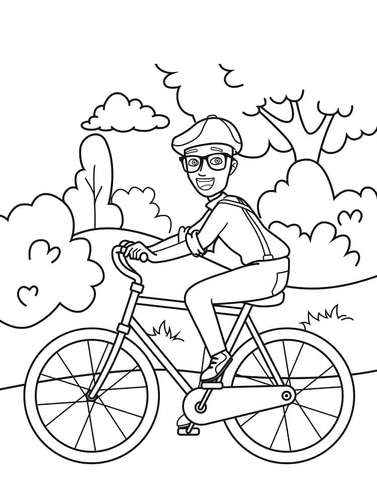 Desenho deBlippi Andando de Bicicleta para colorir