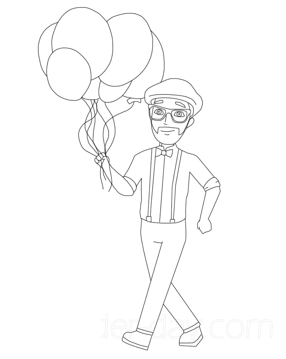 Desenho deBlippi com Balões para colorir