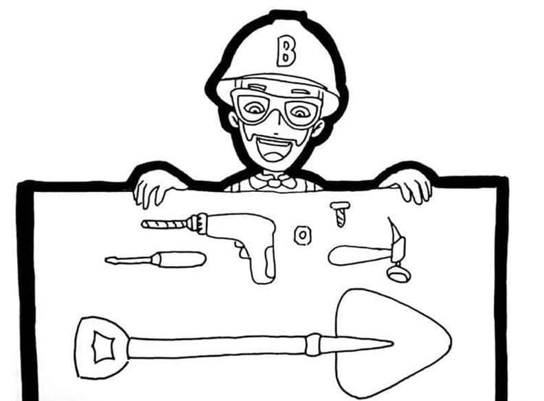 Desenho deBlippi e Ferramentas para colorir