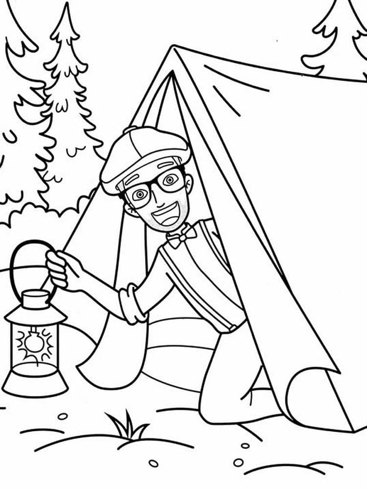 Desenho deBlippi Vai Acampar para colorir