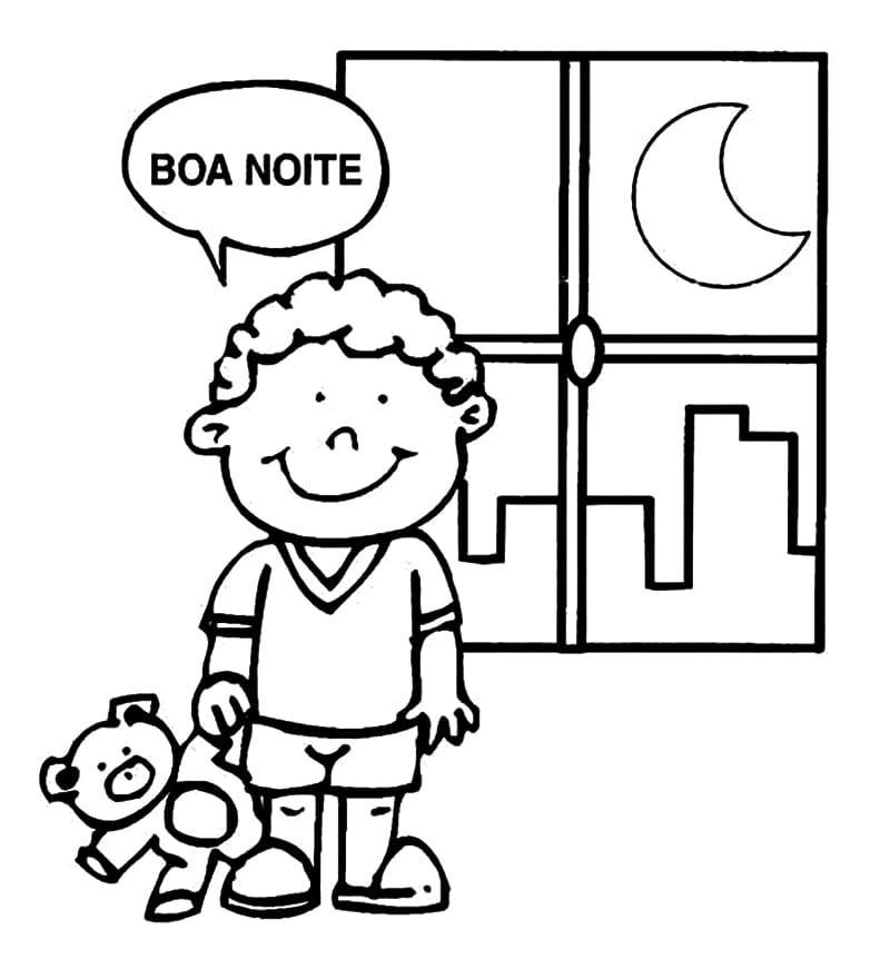 Desenho deBoa Noite - Boas Maneiras para colorir