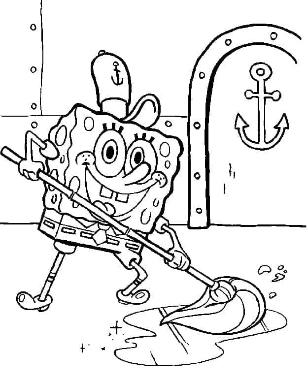 Desenho de Bob Esponja Alegre para colorir