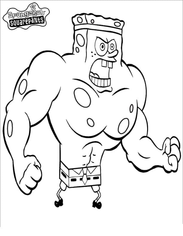 Desenho de Bob Esponja Forte para colorir