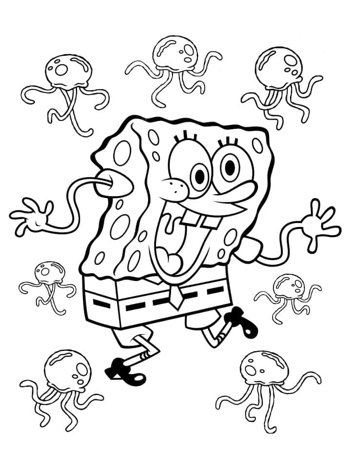 Desenho de Bob Esponja Louco para colorir