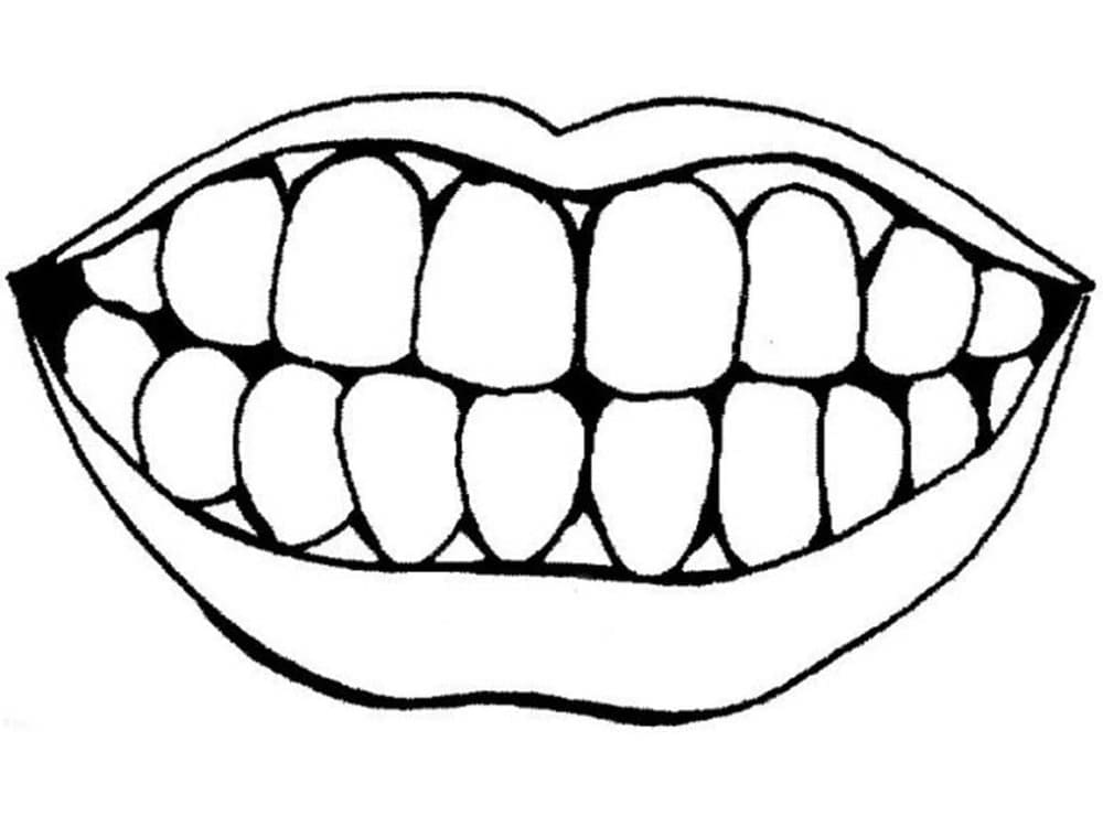 Desenho deBoca com Dentes para colorir