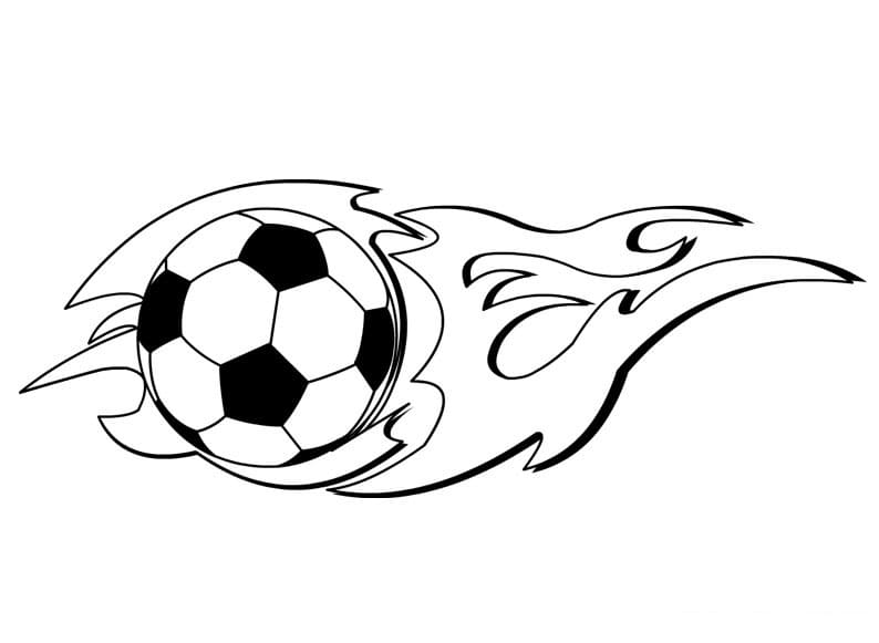 Desenho deBola de Futebol de Fogo para colorir