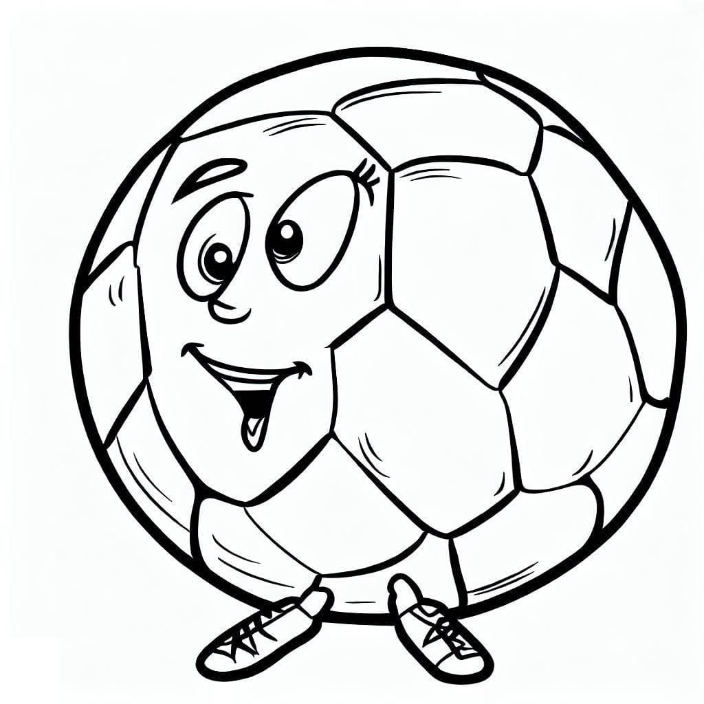 Desenho deBola de Futebol Engraçada para colorir