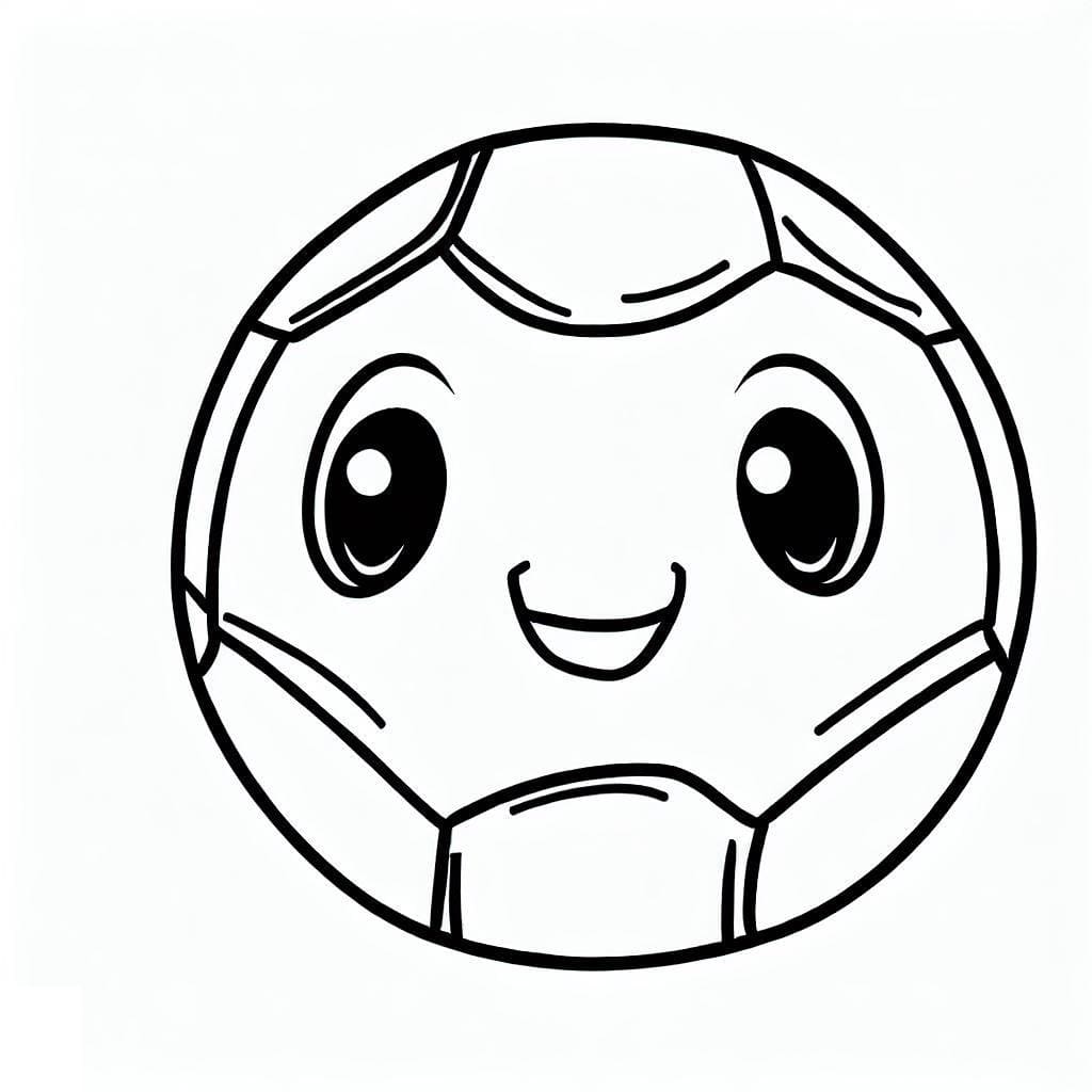 Desenho deBola de Futebol Fofa para colorir