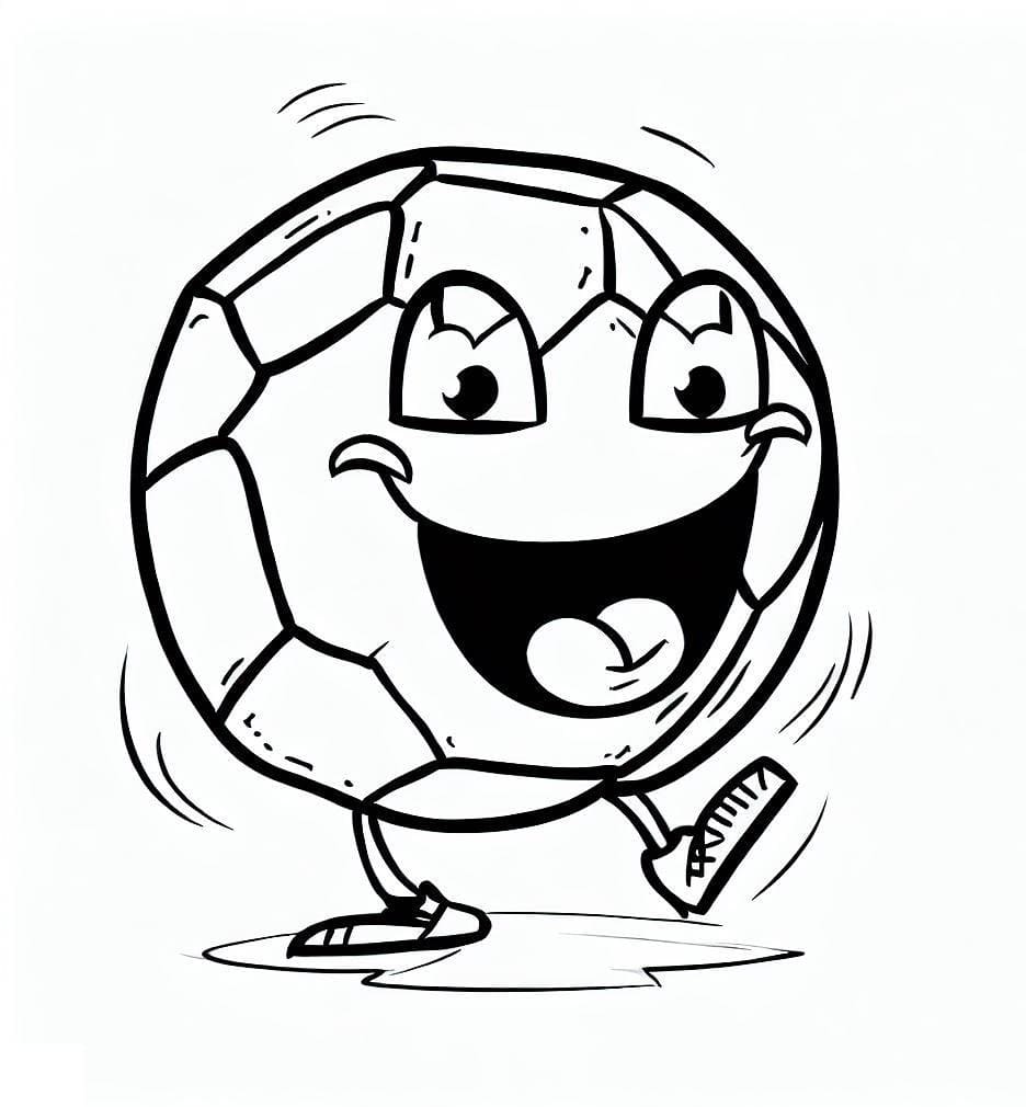 Desenho deBola de Futebol Sorridente para colorir