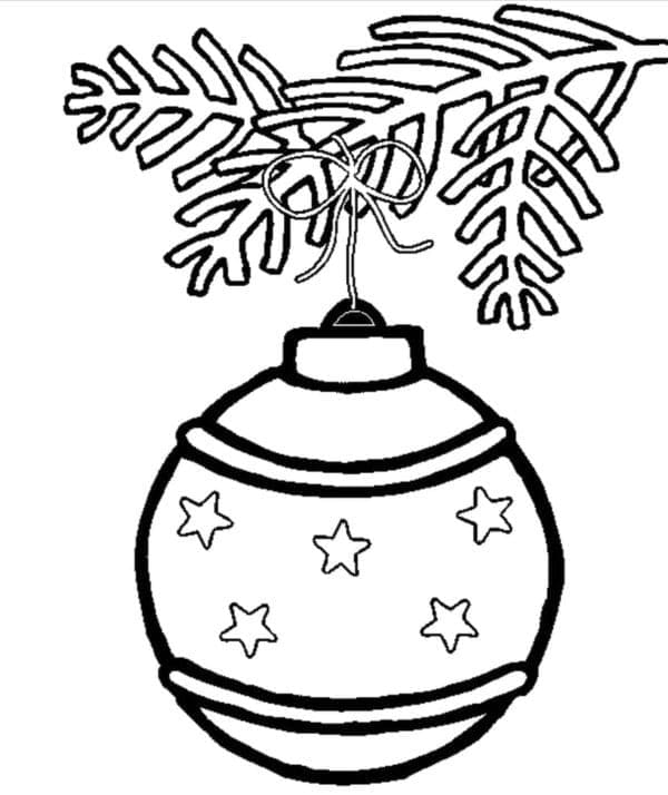 Desenho deBola de Natal com Estrelas para colorir