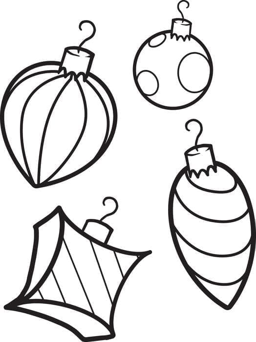 Desenhos de Bolas de Natal para colorir