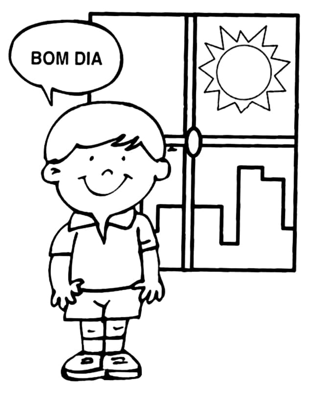 Desenho deBom Dia - Boas Maneiras para colorir