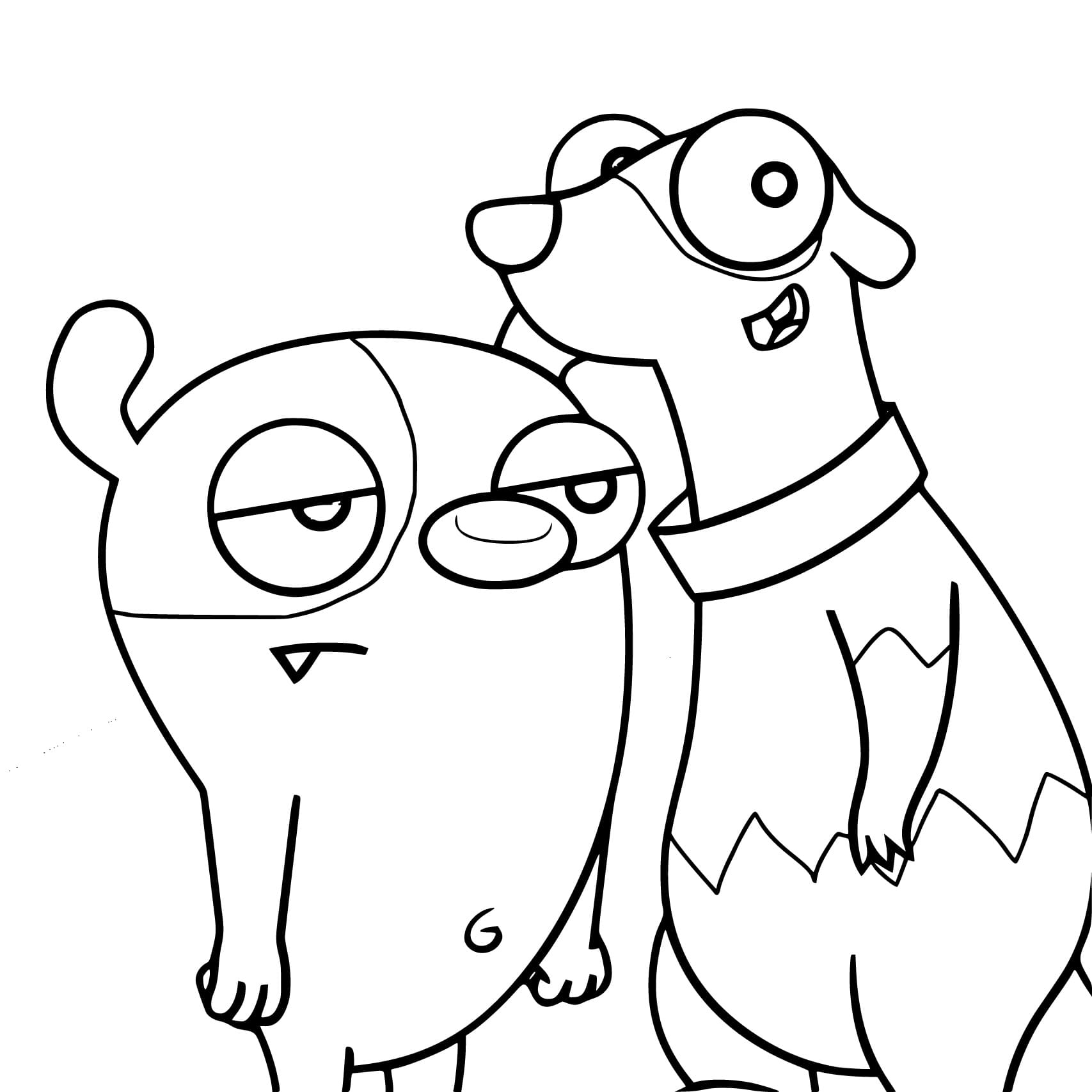 Desenhos de Boris e Rufus para colorir