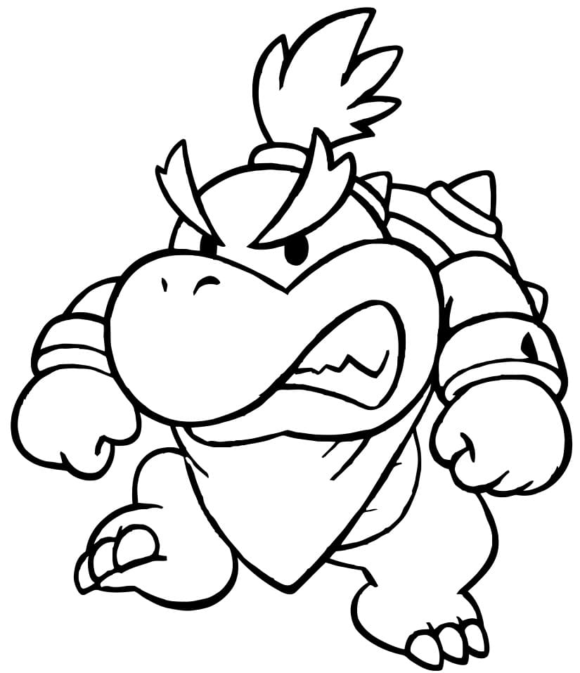 Desenho deBowser Jr Com Raiva para colorir