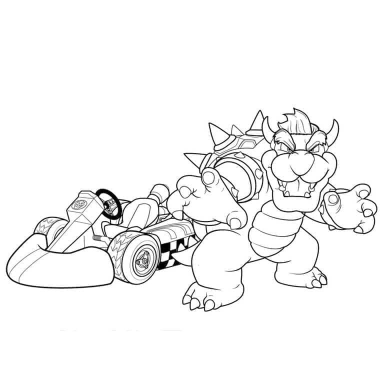 Desenho deBowser Mario Kart para colorir