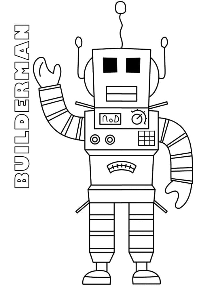 Desenho deBuilderman de Roblox para colorir