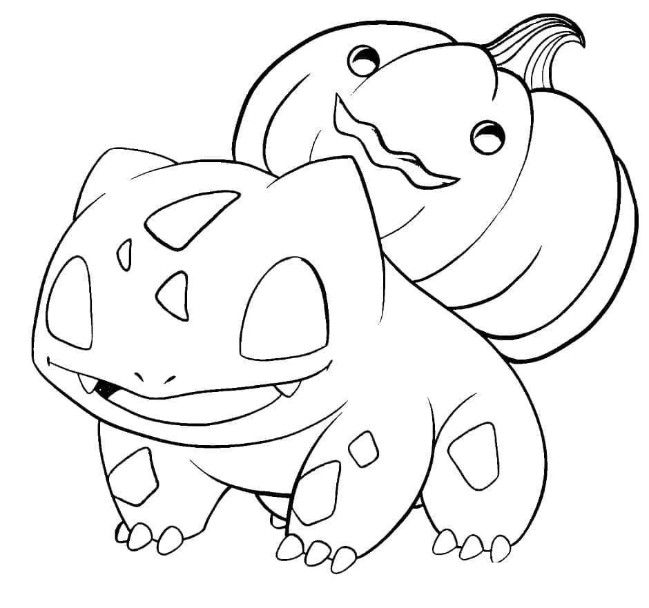 Desenho deBulbasaur de Halloween para colorir