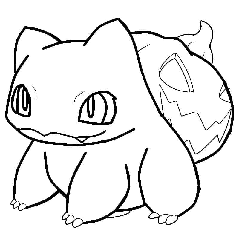 Desenho deBulbasaur no Halloween para colorir