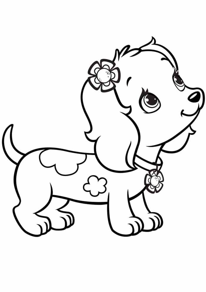 Desenho de Cachorrinha para colorir