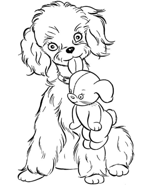 Desenho deCachorrinho e Brinquedo para colorir