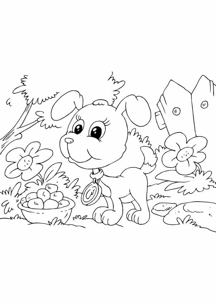 Desenho de Cachorrinho Fofo para colorir