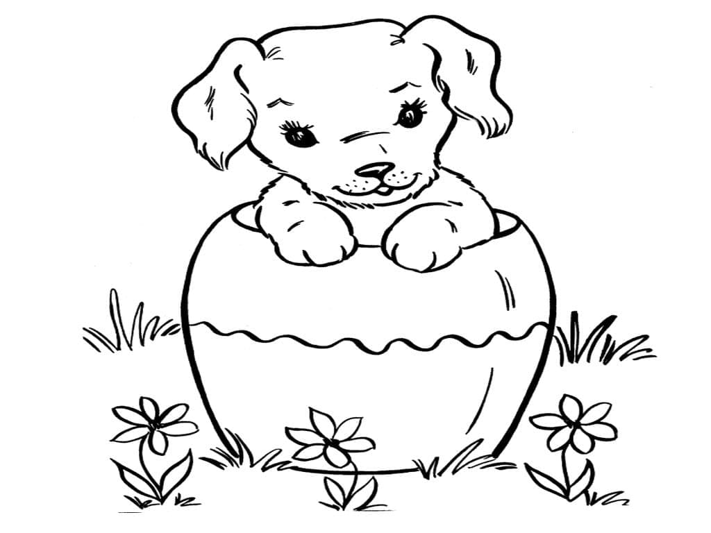 Desenho deCachorrinho Grátis Para Crianças para colorir