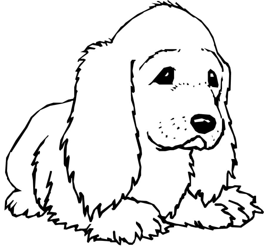 Desenho deCachorrinho Triste para colorir