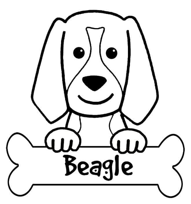 Desenho deCachorro Beagle Fofo para colorir