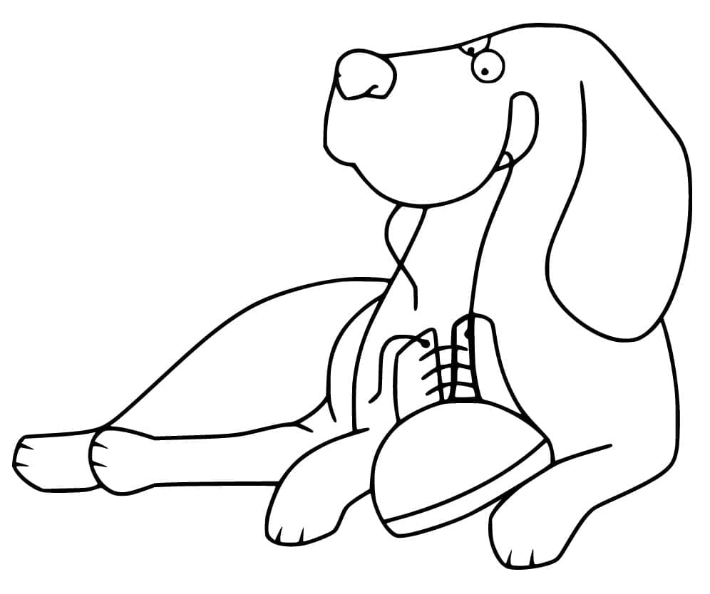 Desenho deCachorro Beagle Sorridente para colorir