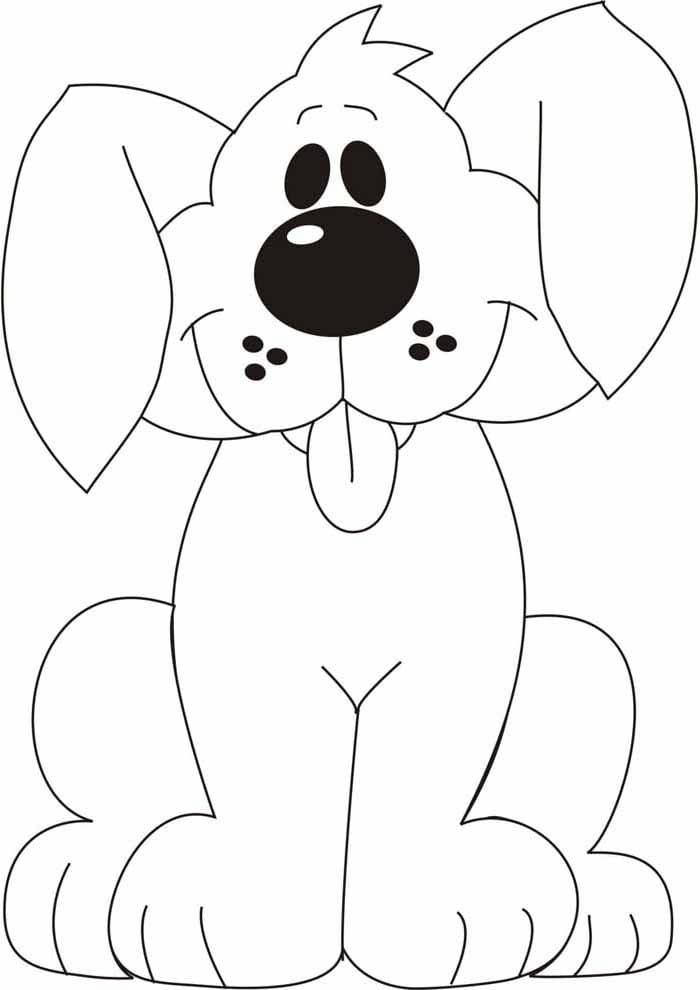 Desenho de Cachorro Feliz para colorir