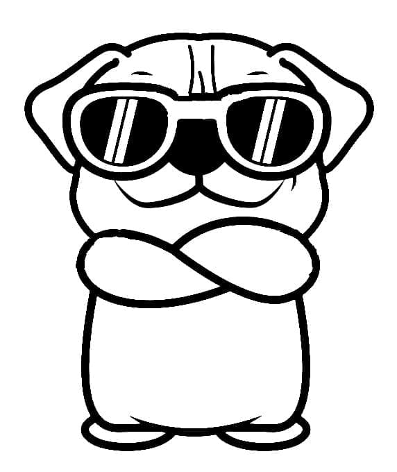 Desenho deCachorro Pug Alegre para colorir