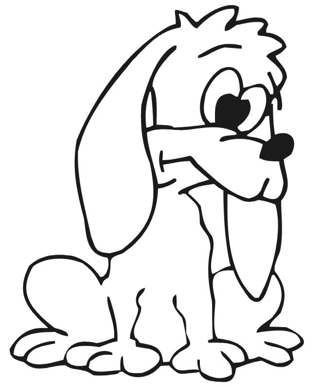 Desenho deCachorro Triste para colorir