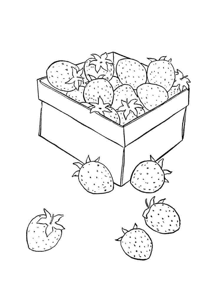 Desenho deCaixa de Morangos para colorir