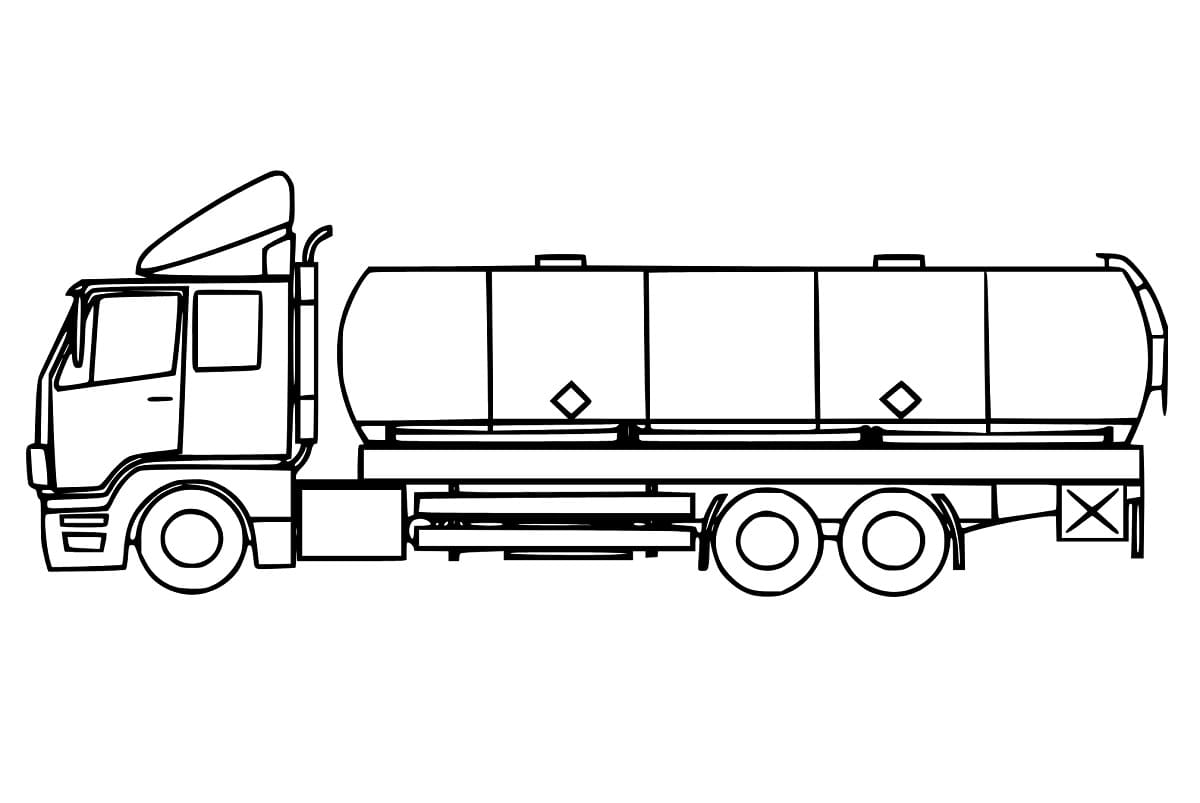 Desenho deCaminhão Tanque Para Crianças para colorir